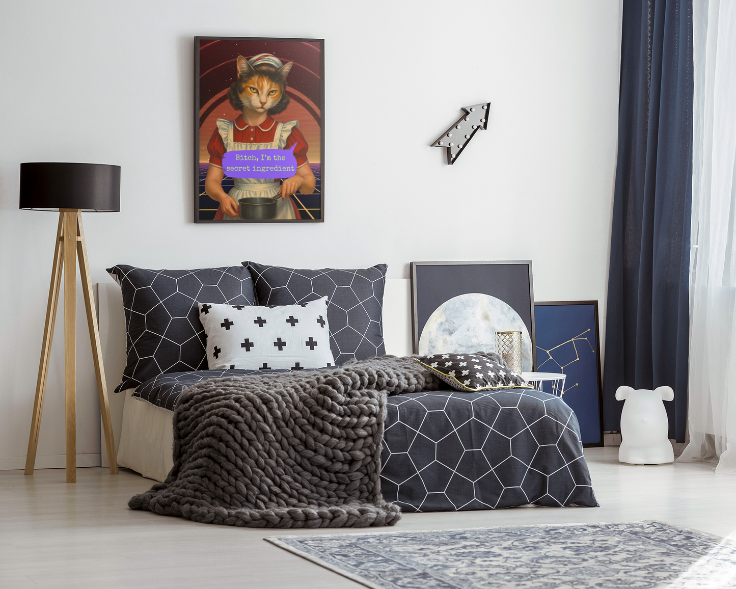 Framed Feminist Poster Bitch I’m the Secret Ingredient Quote Art