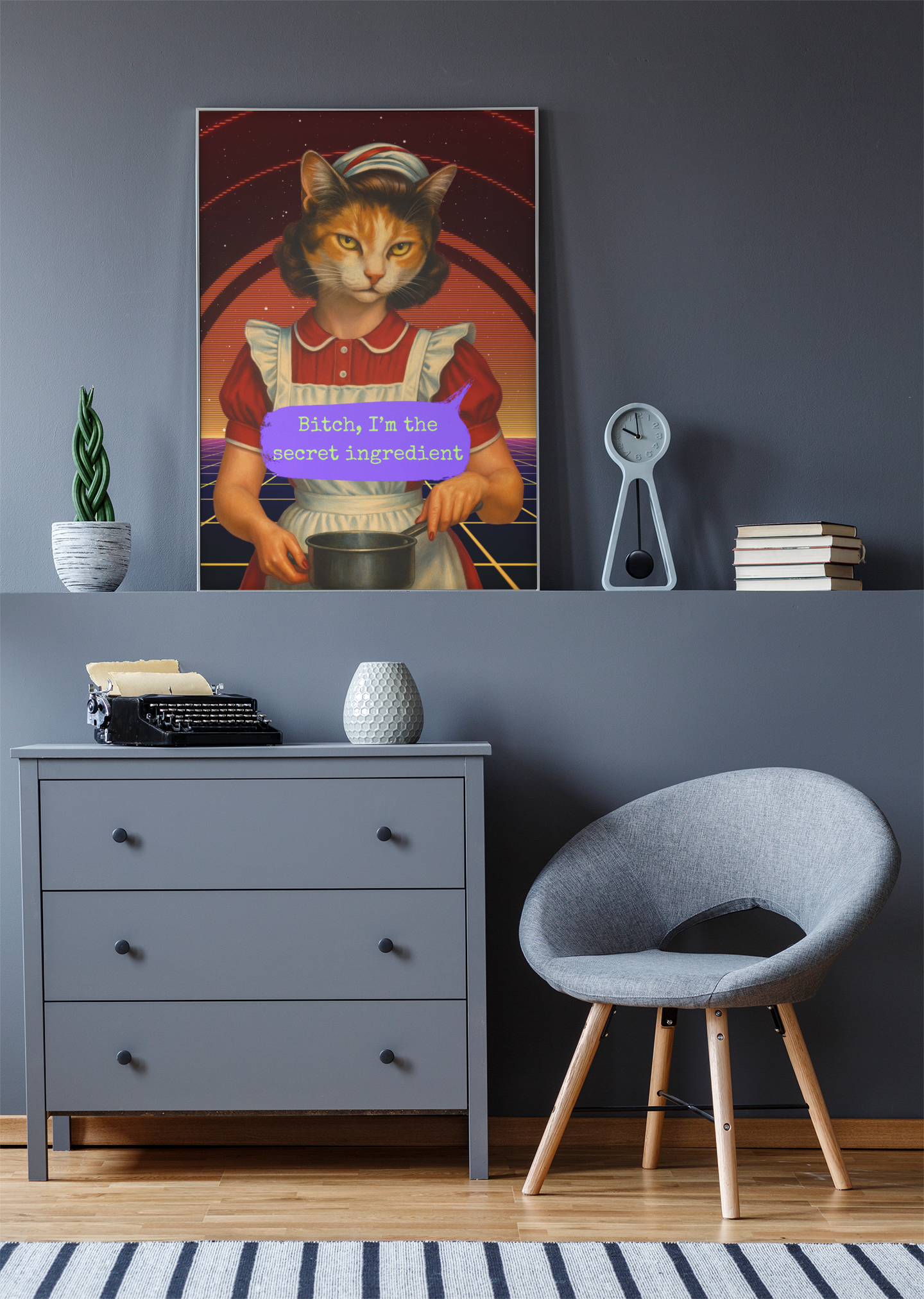 Framed Feminist Poster Bitch I’m the Secret Ingredient Quote Art