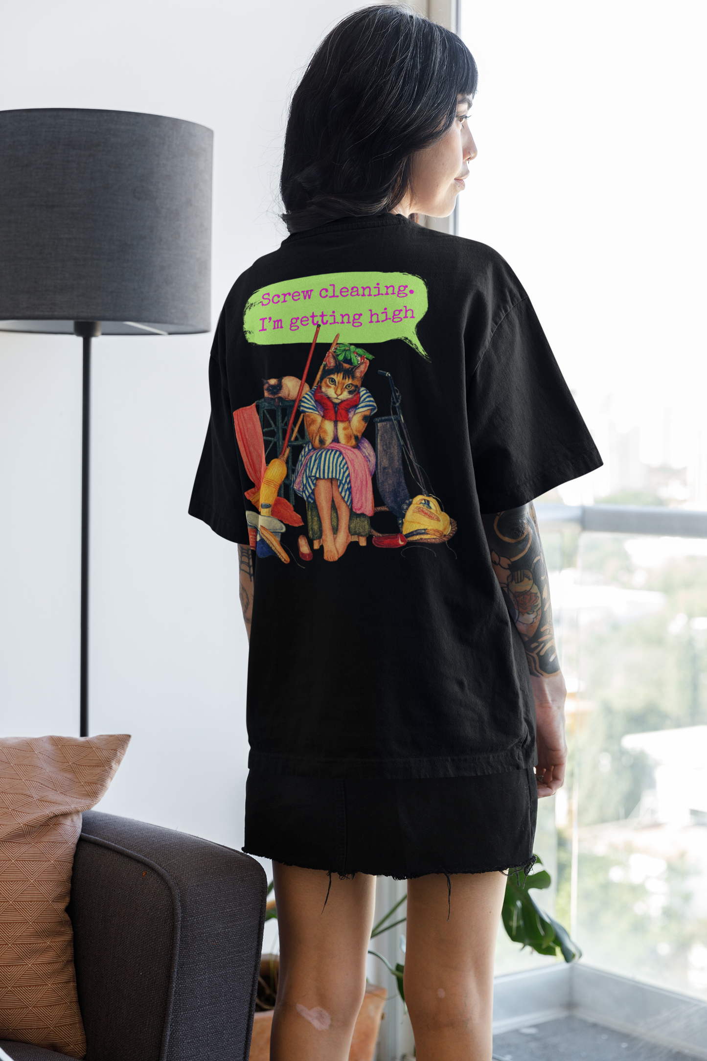 Dark Humor T Shirt Oversized Sarcastic Feminist Artwork
