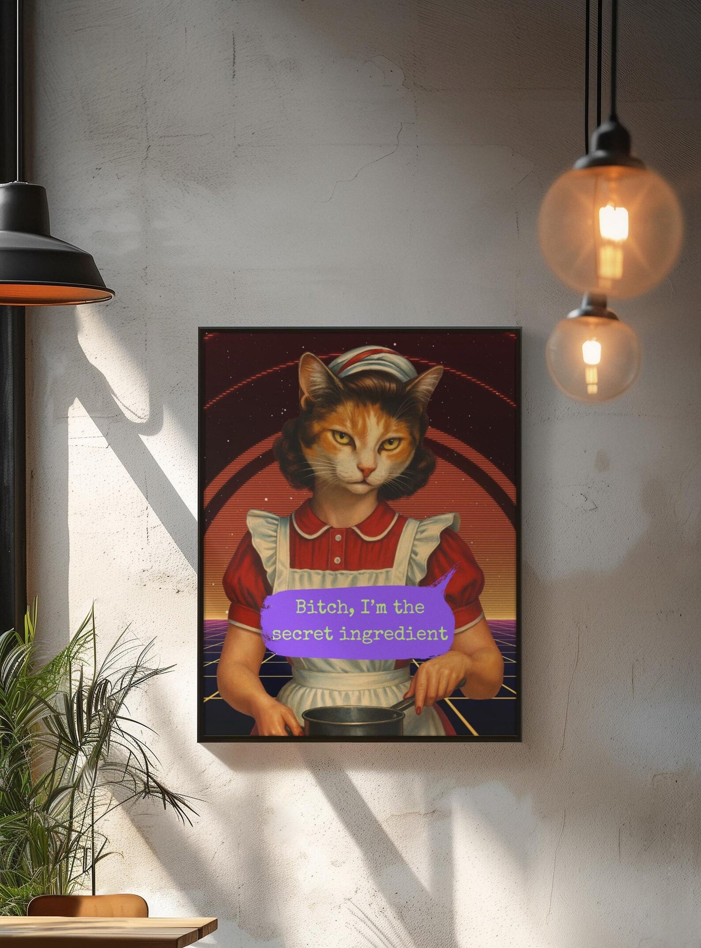 Framed Feminist Poster Bitch I’m the Secret Ingredient Quote Art