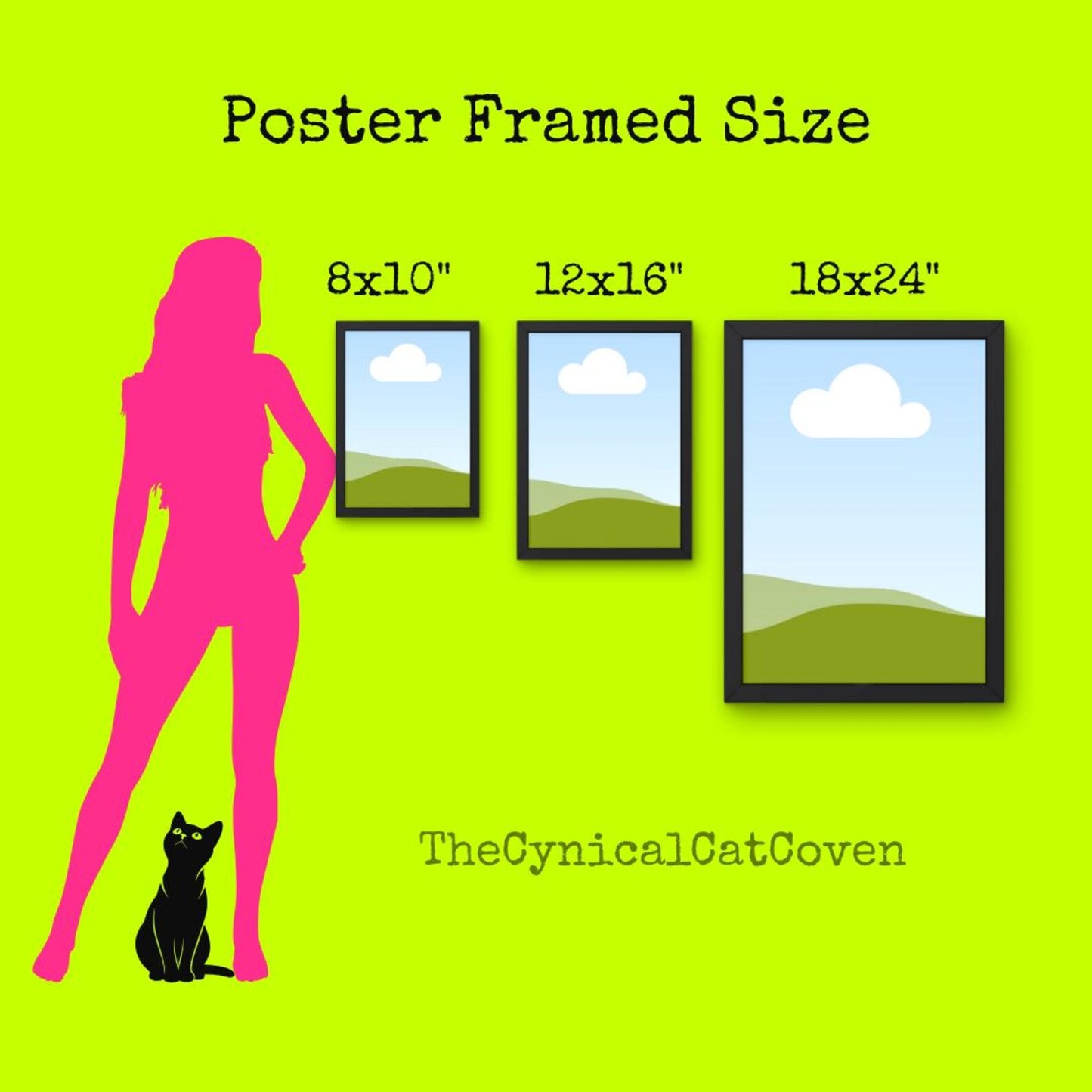 Red Flags Cat Poster · Framed Dark Humor Art Print