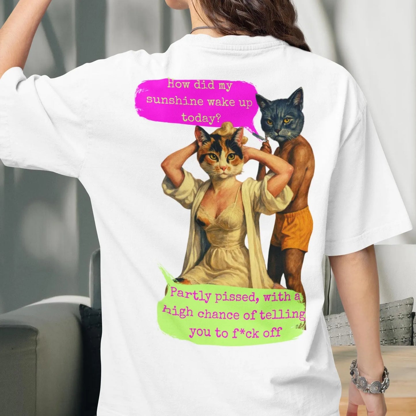 Oversized Sarcastic T Shirt Unique Dark Humor Feminist Art