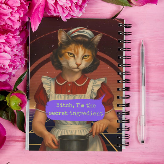 Notebook Spiral Sarcastic Cat Quote: BITCH I'M THE SECRET INGREDIENT