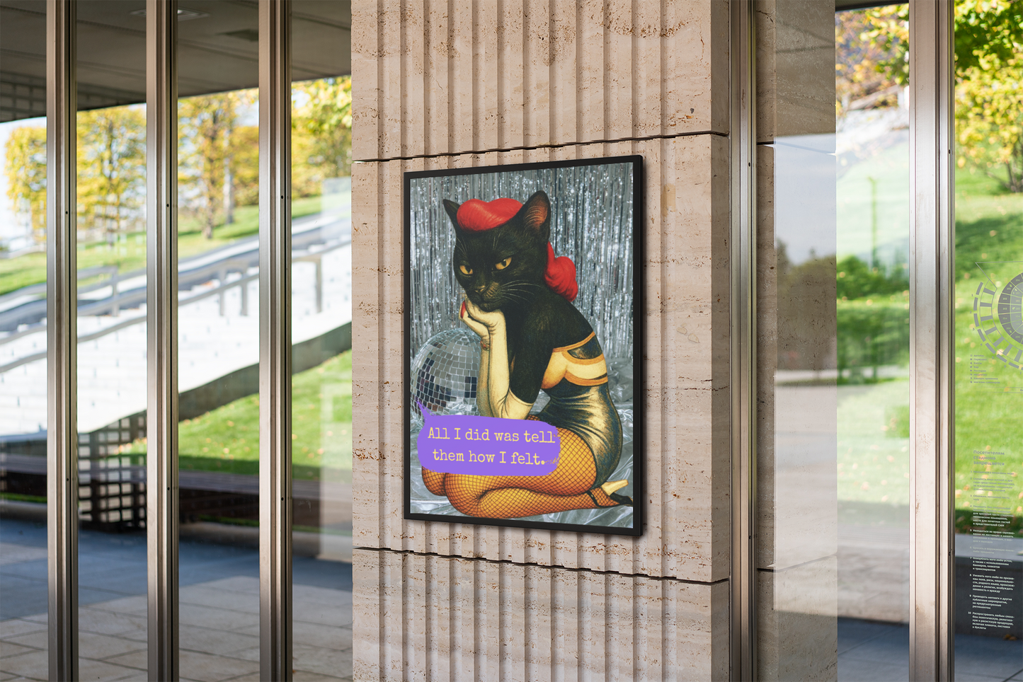 Framed Cat Poster Dark Quote Vintage Wall Art Emotional Sarcasm