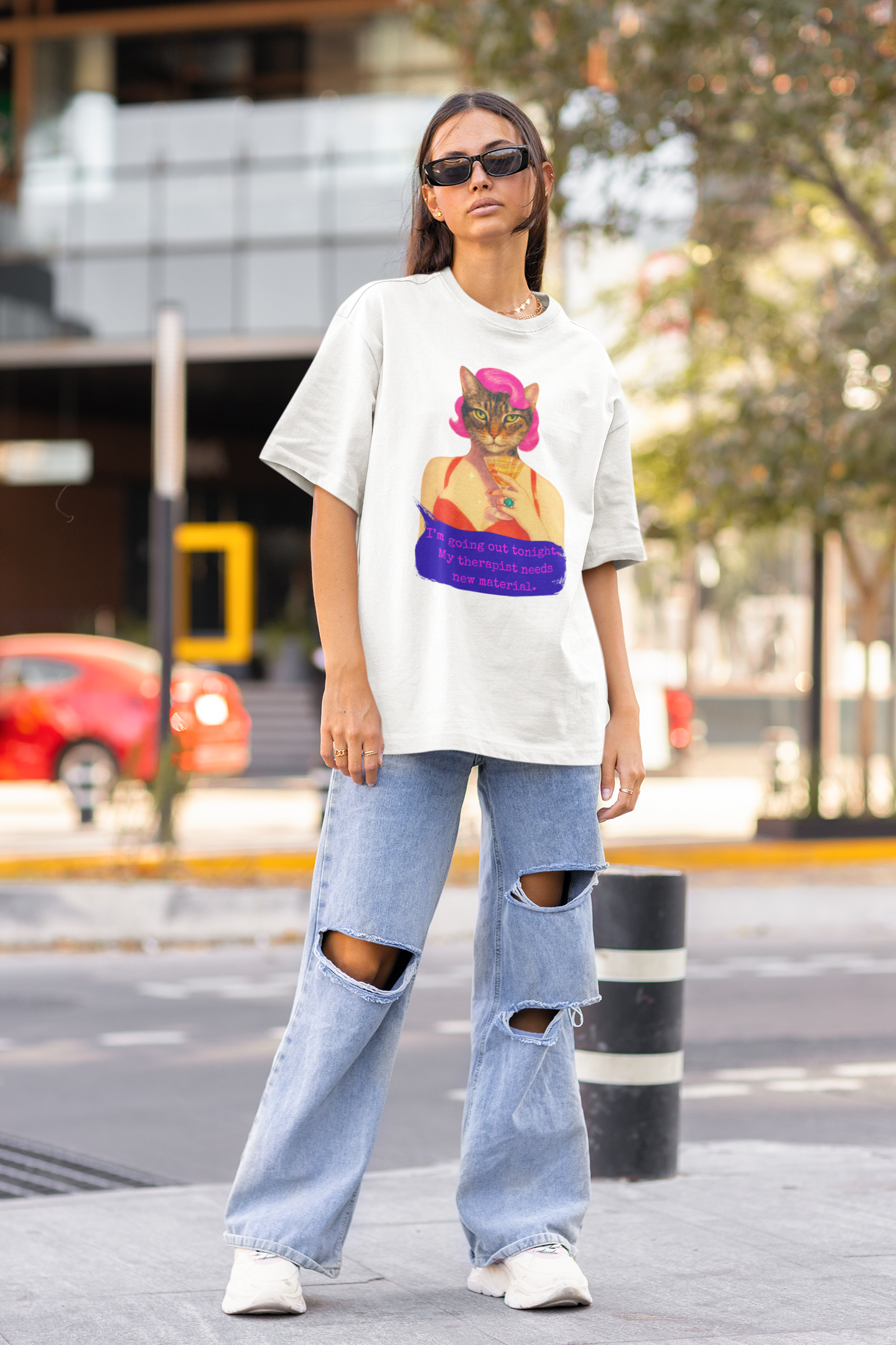 Sarcastic Oversized Shirt Therapist Quote Going Out Chaos