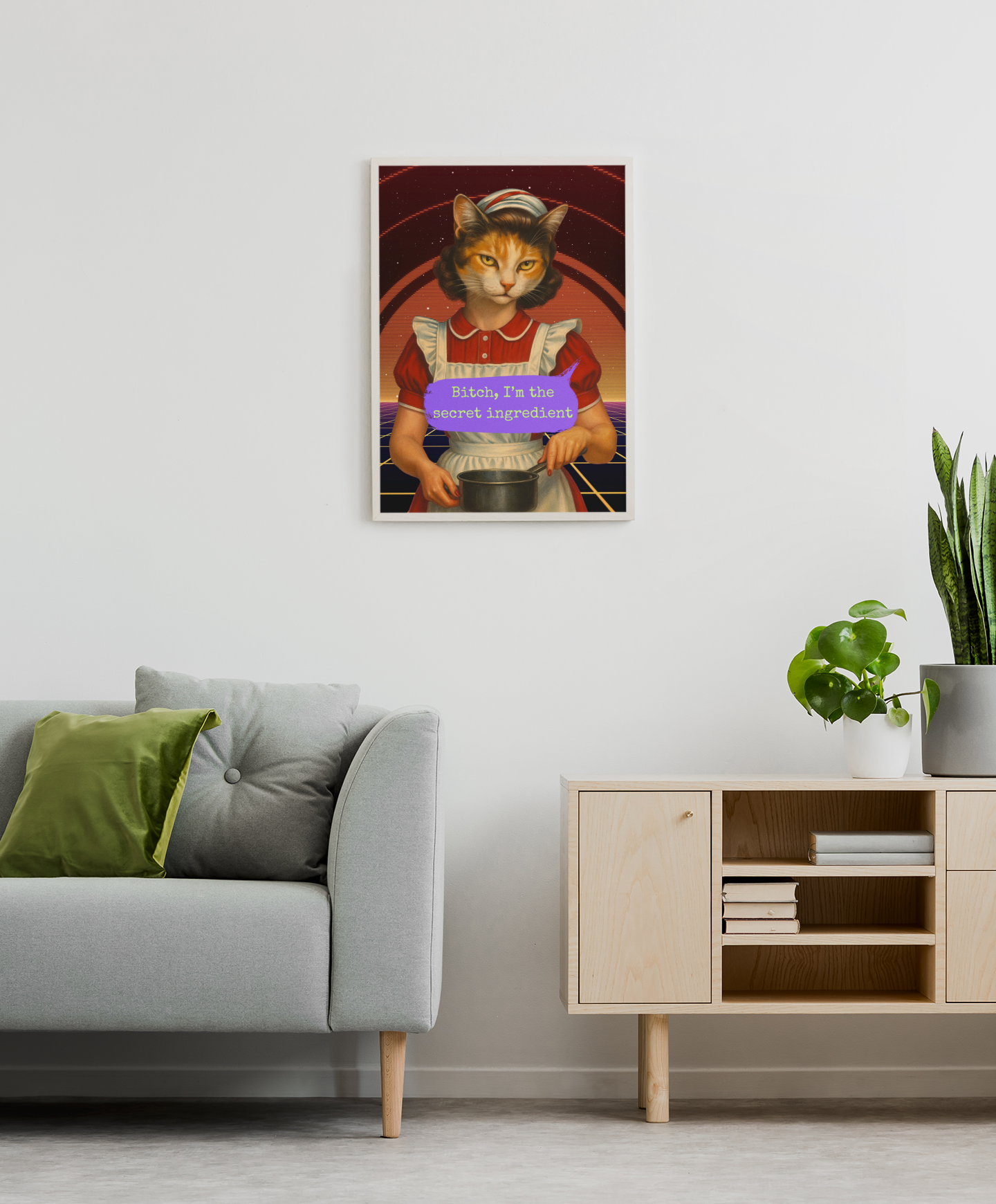 Framed Feminist Poster Bitch I’m the Secret Ingredient Quote Art