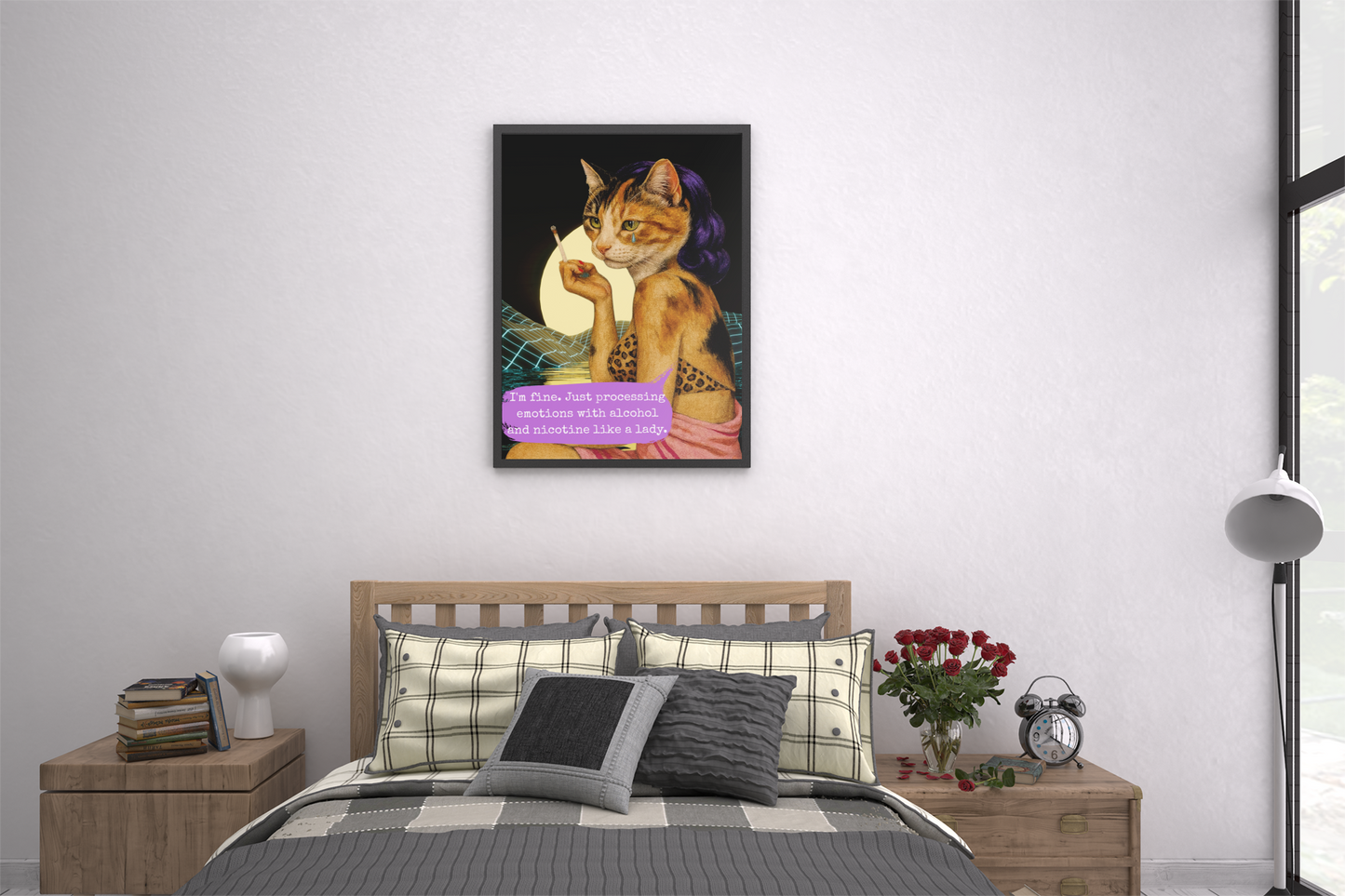 Cat Poster Feminist Sarcastic Vintage Art Print