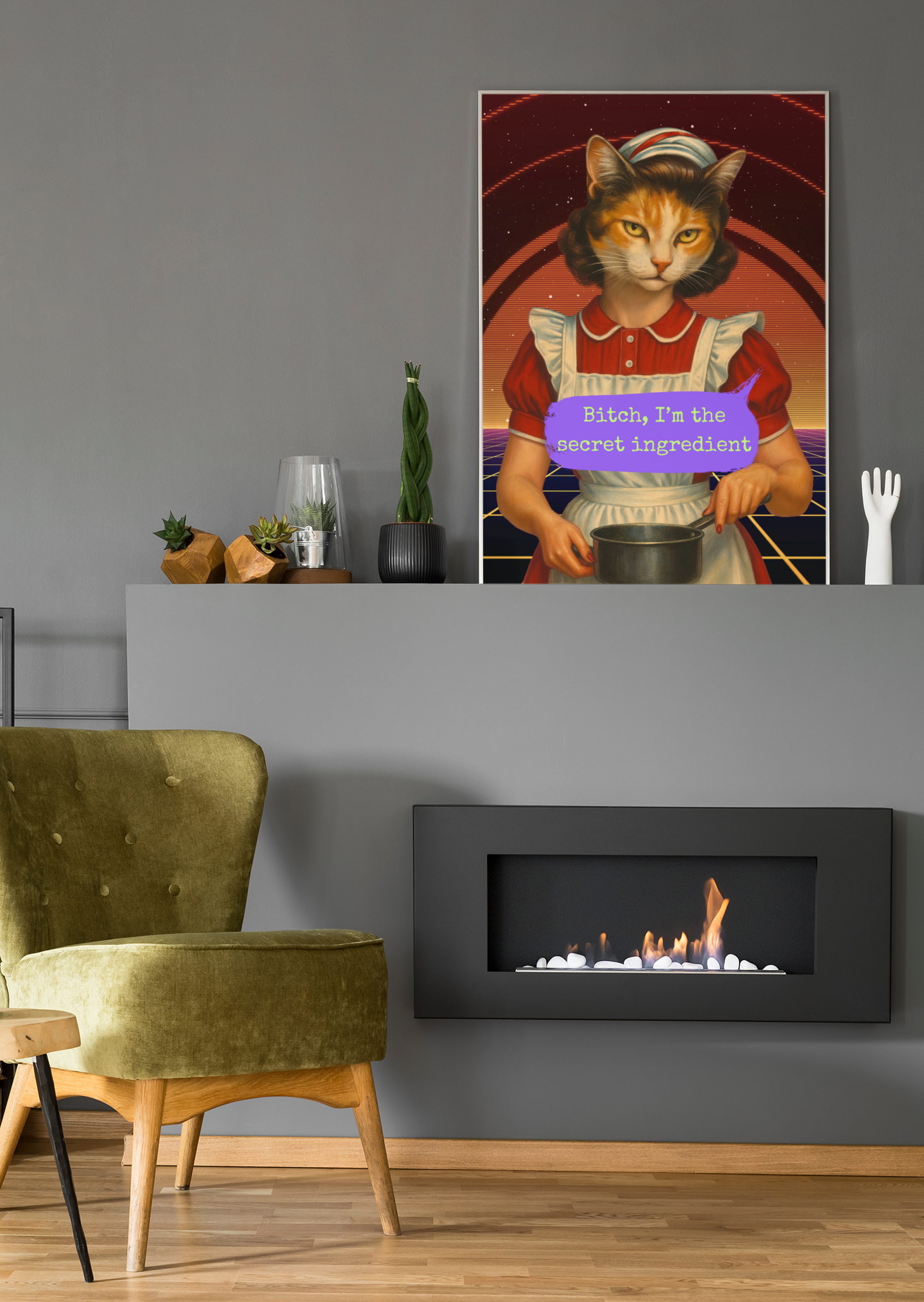 Framed Feminist Poster Bitch I’m the Secret Ingredient Quote Art