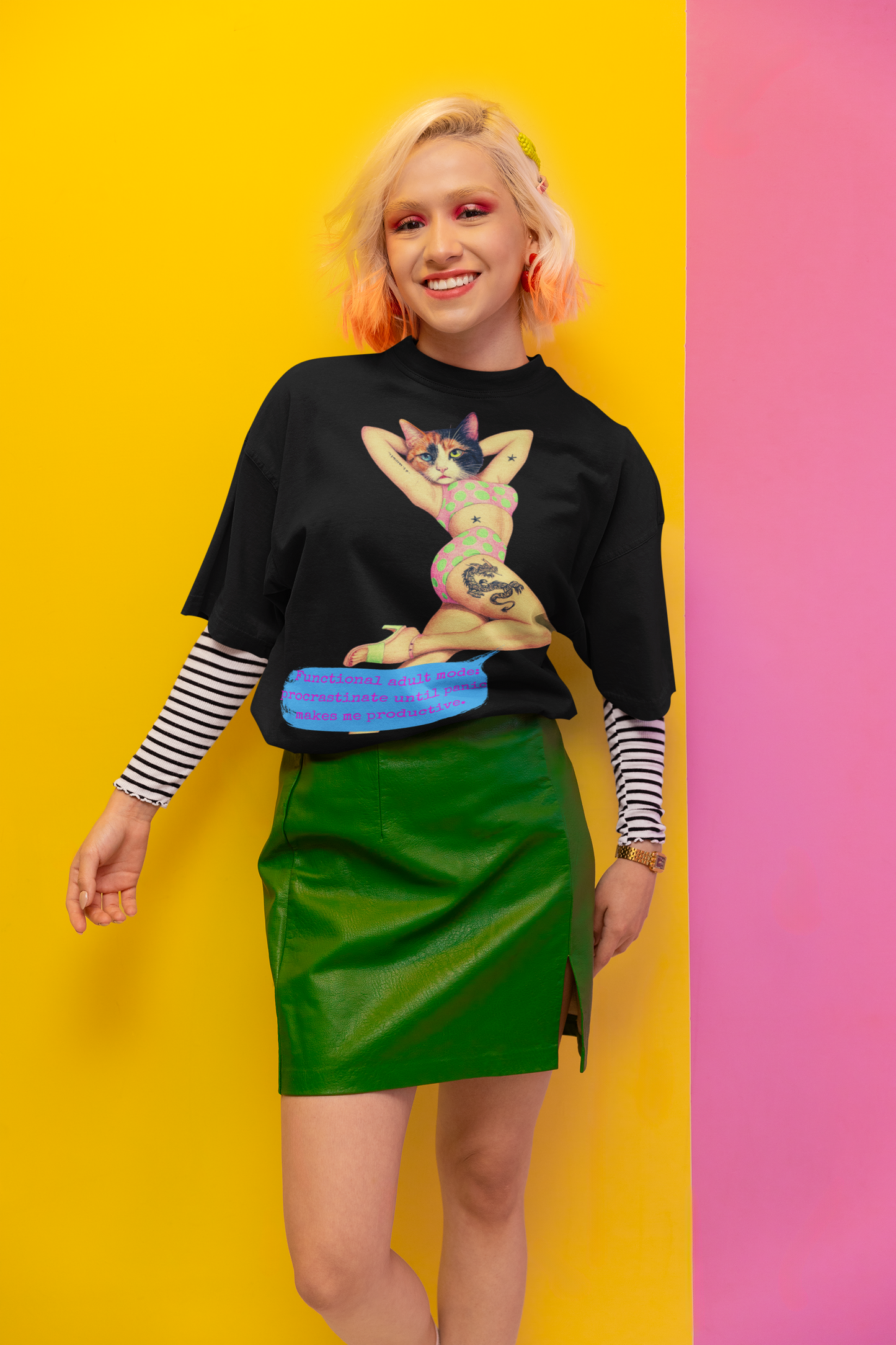 Sarcastic Oversized T Shirt Dark Humor Procrastination Feminist