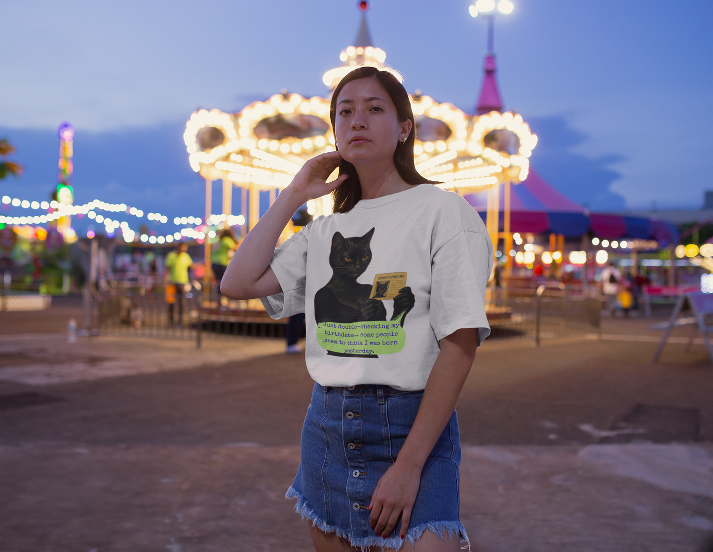 Black Cat Oversized T Shirt Dark Humor Cynical Feminist
