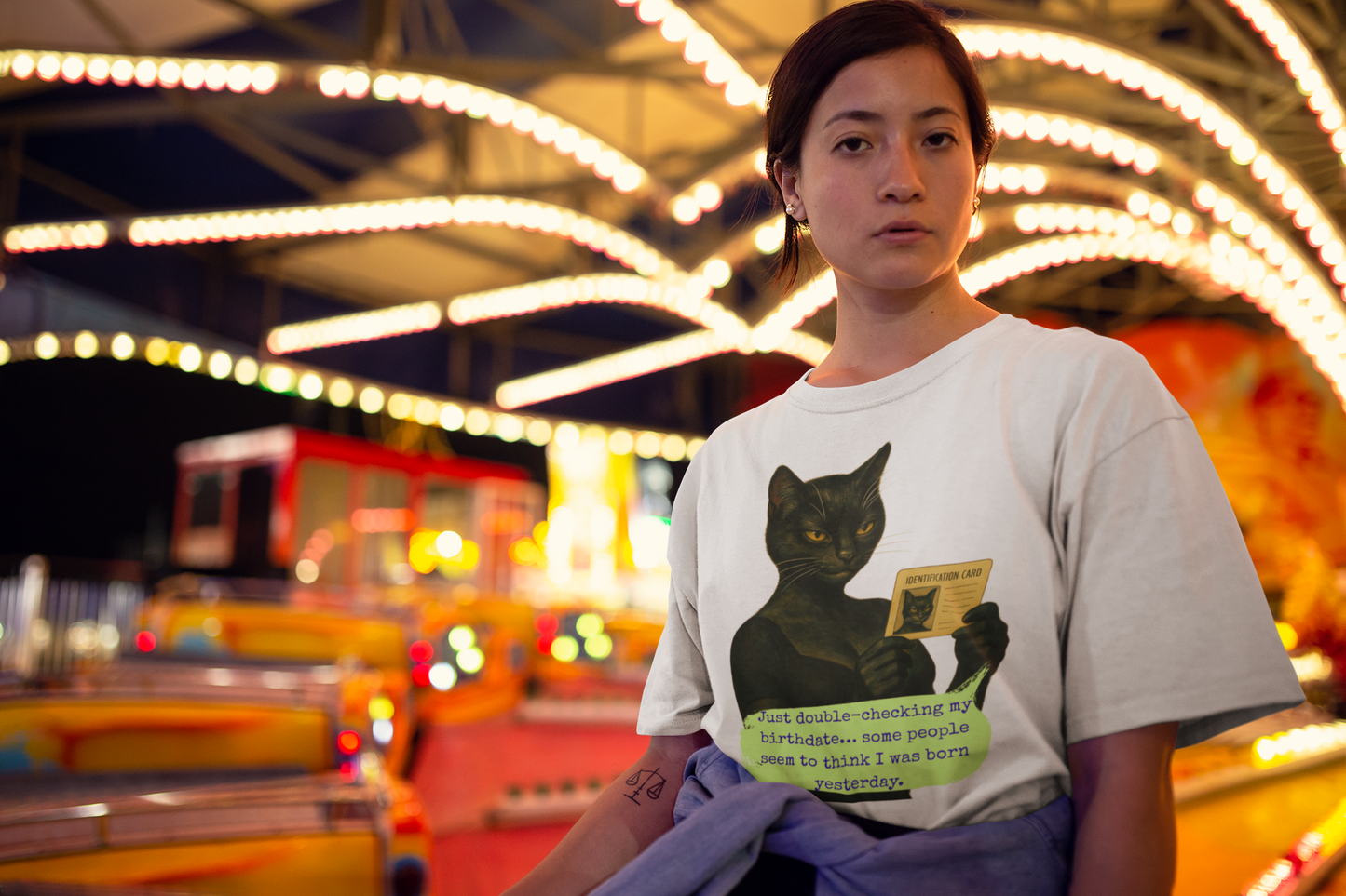 Black Cat Oversized T Shirt Dark Humor Cynical Feminist