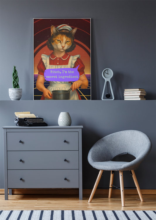Framed Feminist Poster Bitch I’m the Secret Ingredient Quote Art