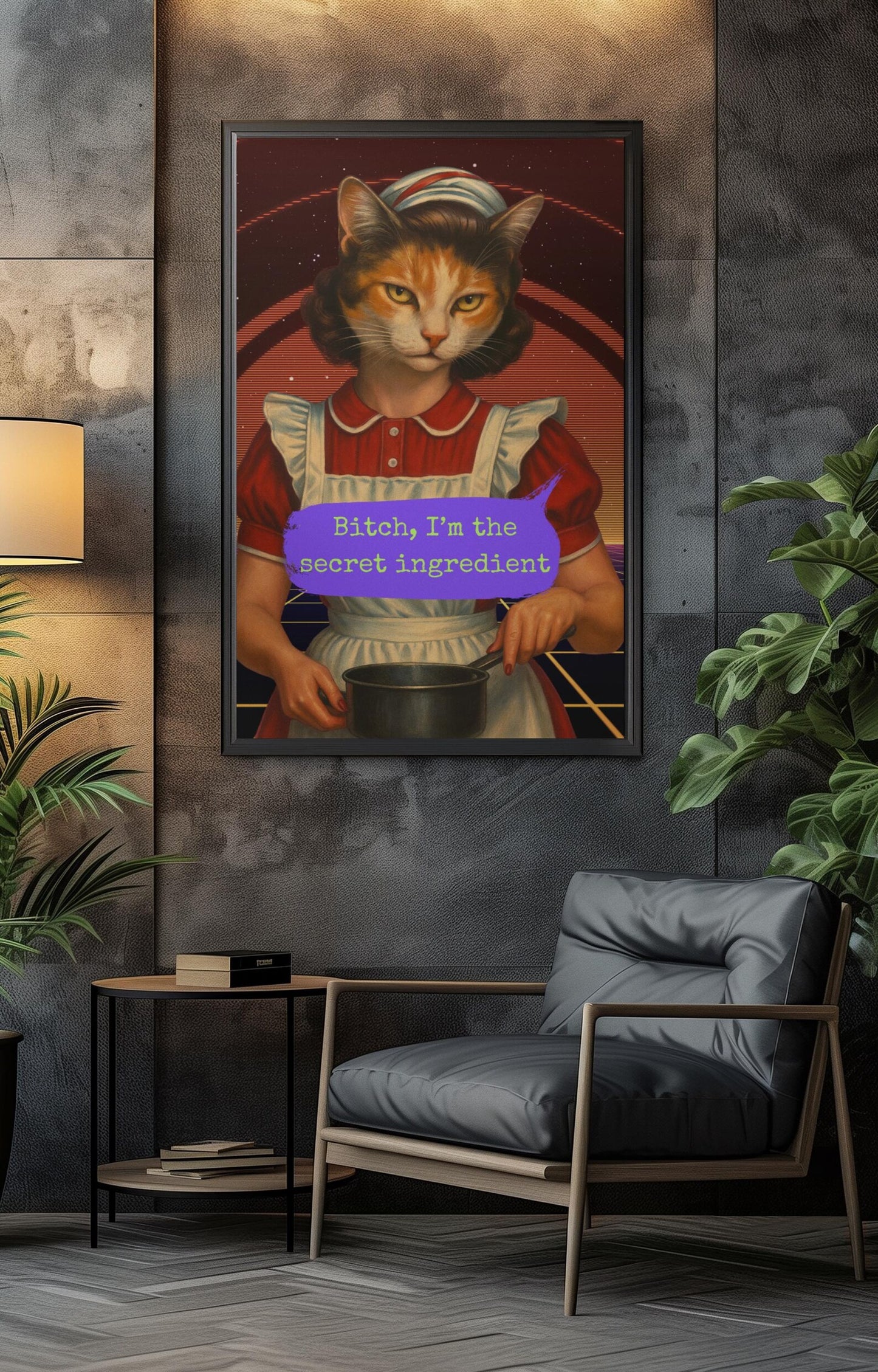 Framed Feminist Poster Bitch I’m the Secret Ingredient Quote Art