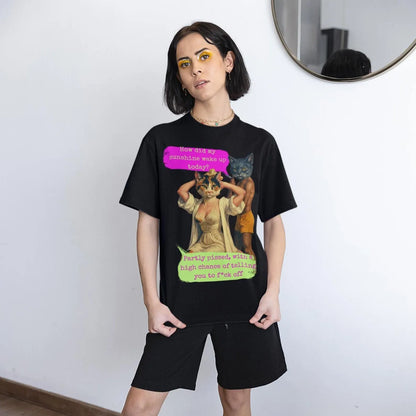 Oversized Sarcastic T Shirt Unique Dark Humor Feminist Art