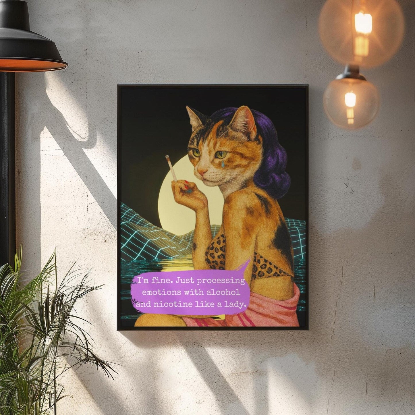 Cat Poster Feminist Sarcastic Vintage Art Print