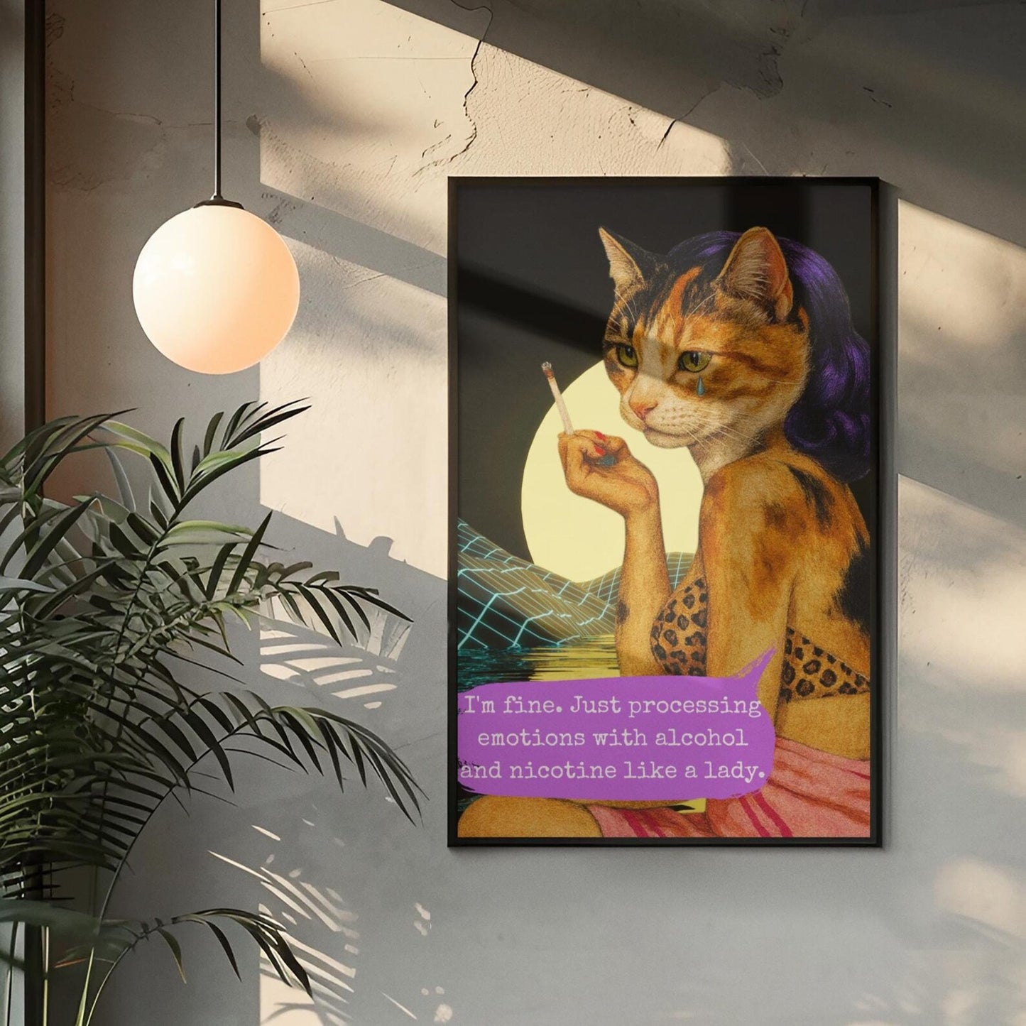 Cat Poster Feminist Sarcastic Vintage Art Print