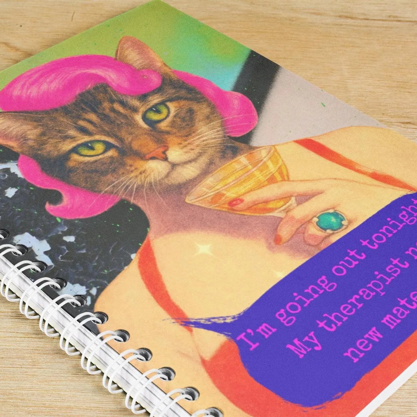 Notebook Spiral Sarcastic Cat Quote: I'M GOING OUT TO NIGHT