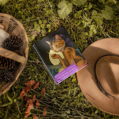 Notebook Spiral Sarcastic Cat Quote: I'M FINE. JUST PROCESSING EMOTIONS