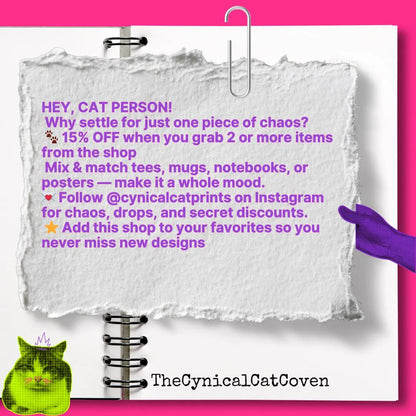 Notebook Spiral Sarcastic Cat Quote: I'M FINE. JUST PROCESSING EMOTIONS