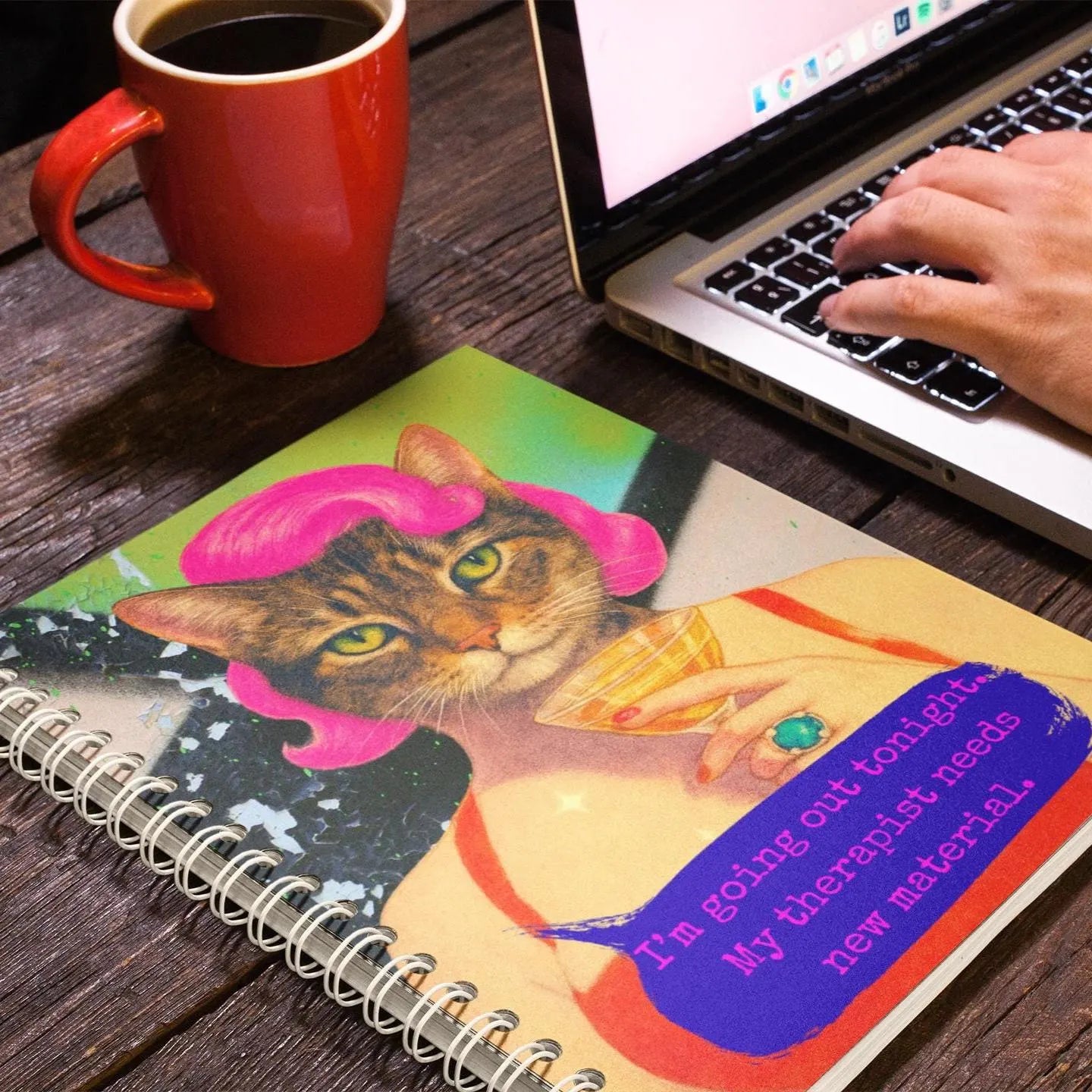 Notebook Spiral Sarcastic Cat Quote: I'M GOING OUT TO NIGHT