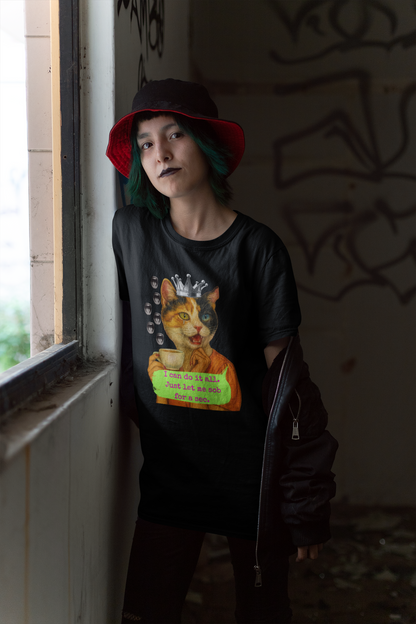 Shirt Oversize Cat Illustration Sarcastic Quote Feminist Humor