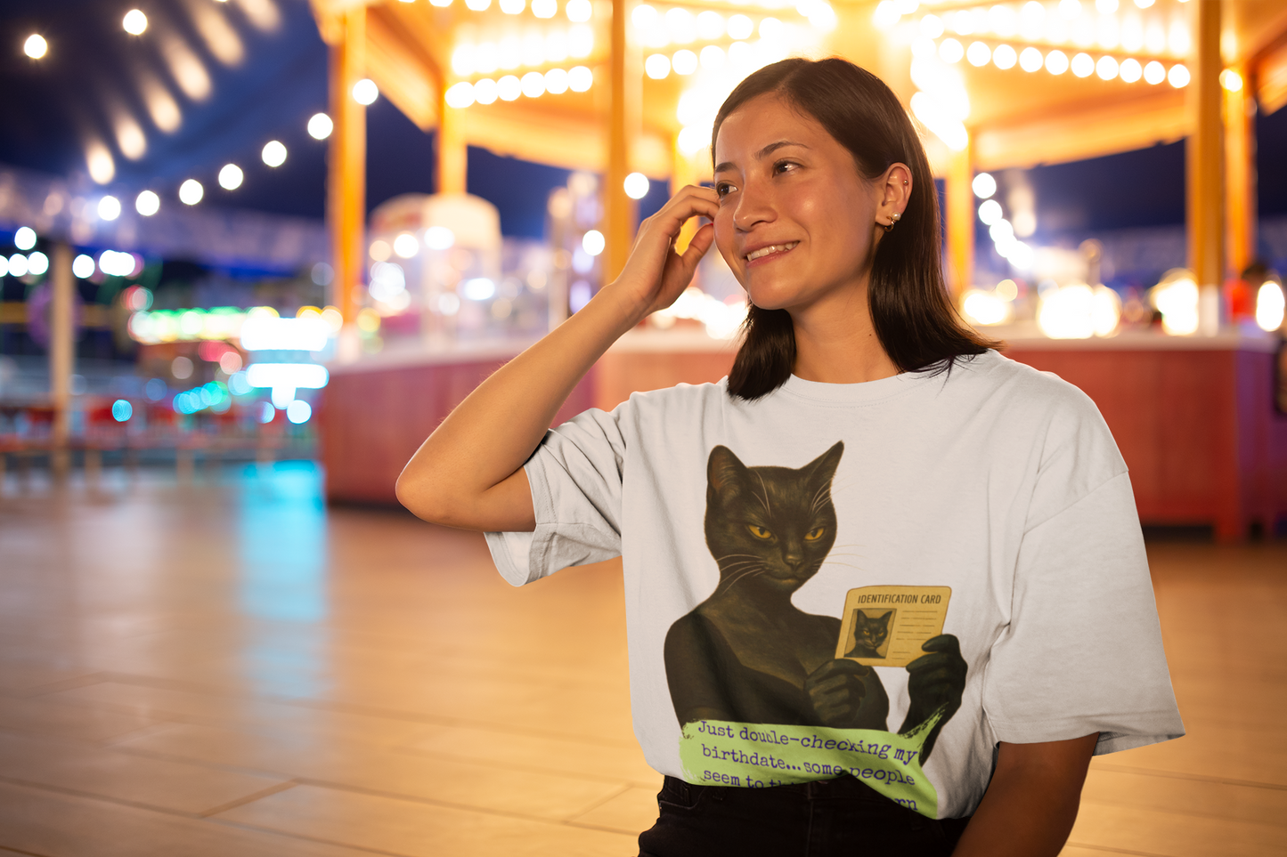 Black Cat Oversized T Shirt Dark Humor Cynical Feminist