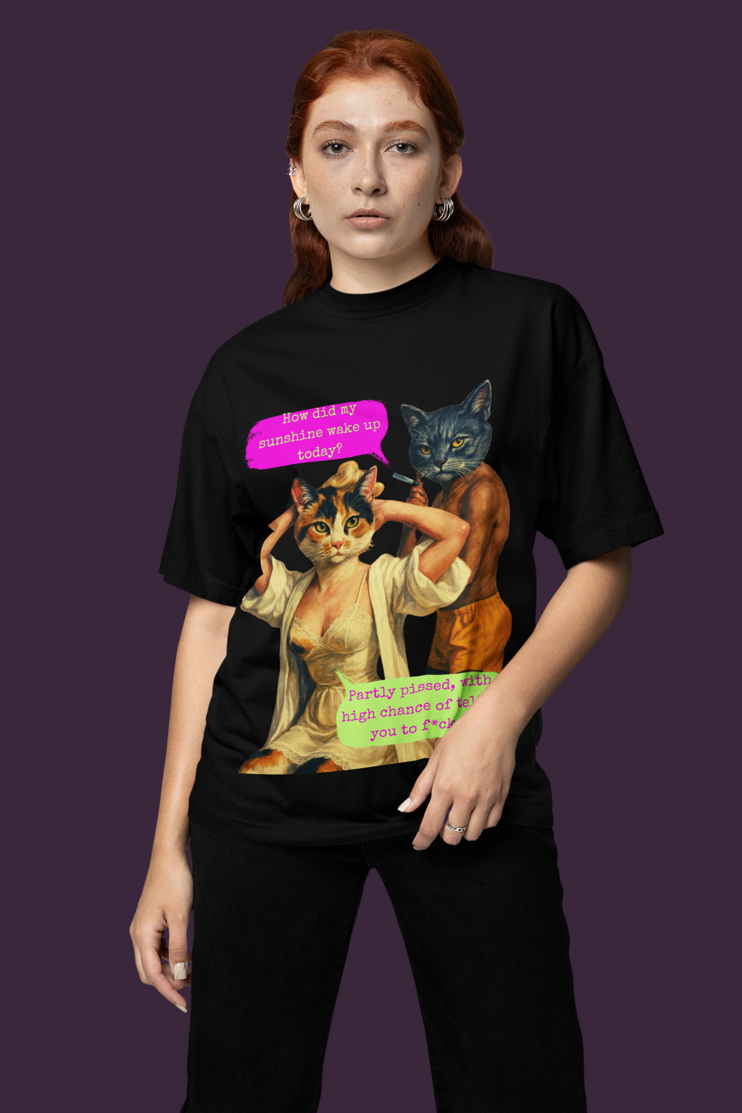 Oversized Sarcastic T Shirt Unique Dark Humor Feminist Art