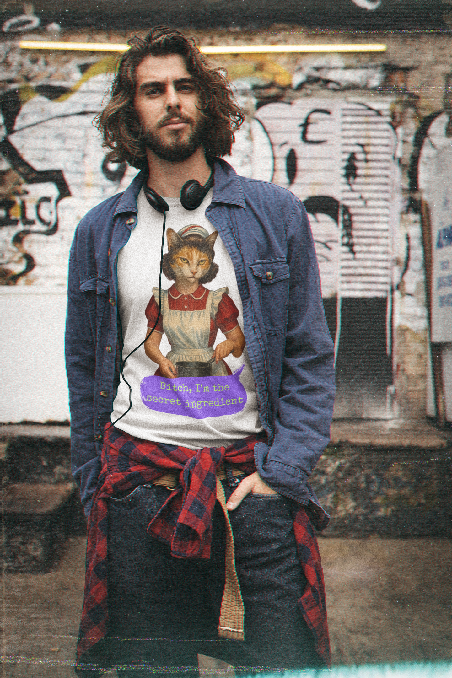 Cynical Oversized T Shirt Cat Illustration Quote Sarcastic