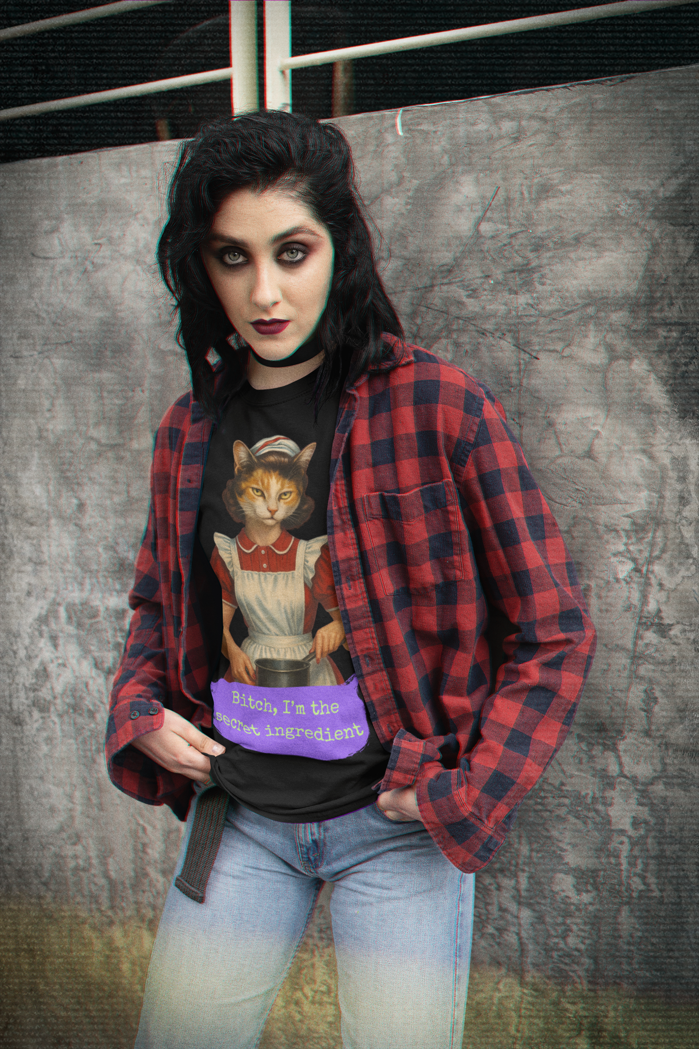 Cynical Oversized T Shirt Cat Illustration Quote Sarcastic