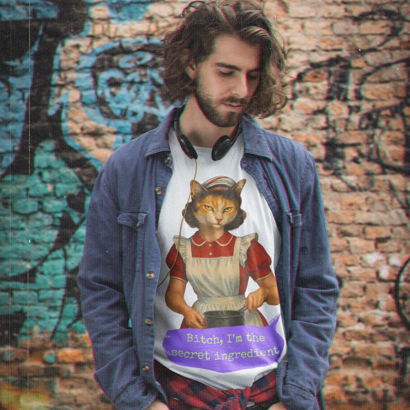 Cynical Oversized T Shirt Cat Illustration Quote Sarcastic