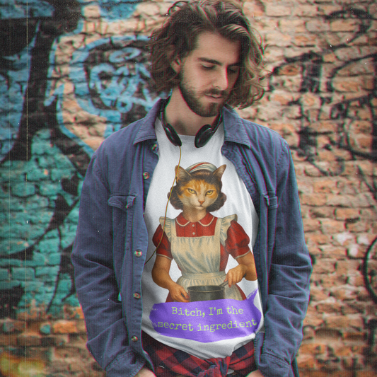 Cynical Oversized T Shirt Cat Illustration Quote Sarcastic