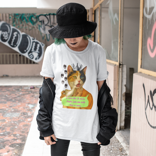 Shirt Oversize Cat Illustration Sarcastic Quote Feminist Humor