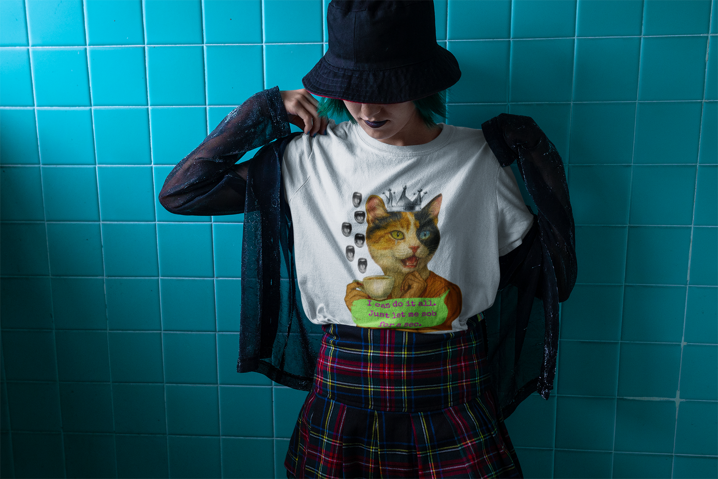Shirt Oversize Cat Illustration Sarcastic Quote Feminist Humor